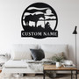 Custom Coffee Break Horse Cowboy Metal Wall Art, Personalized Horse With Cowboy Name Sign Decoration For Room, Horse With Cowboy Home Decor