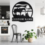 Custom Coffee Break Horse Cowboy Metal Wall Art, Personalized Horse With Cowboy Name Sign Decoration For Room, Horse With Cowboy Home Decor
