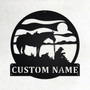 Custom Coffee Break Horse Cowboy Metal Wall Art, Personalized Horse With Cowboy Name Sign Decoration For Room, Horse With Cowboy Home Decor