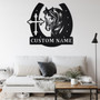 Custom Large Horseshoe With Horse Head And Cross Metal Wall Art, Personalized Horse Name Sign Decoration For Room,Horse And Cross Home Decor