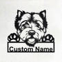 Custom West Highland White Terrier Dog Metal Wall Art, Personalized West Highland White Terrier Name Sign Decoration For Room,Dog Home Decor