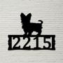 Dog House Numbers - Yorkshire Terrier Metal Address Plaque for House, Address Number, Metal Address Sign, House Numbers, Front Porch Address