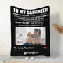 Personalized Bed Blanket With Picture To My Daughter From Mom Dad Black Custom Spotify Code Blanket Ultra-soft Micro Throw Blanket For Family Baby Girl Wife Husband Birthday Wedding