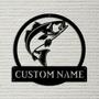 Personalized Red Drum Fishing Fish Pole Metal Sign Art, Custom Red Drum Fishing Monogram Metal Sign, Fishing Gifts, Hobbie Gift