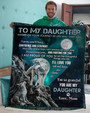 To my daughter wolf Blankets, blanket gifts from mom dad, Custom Fleece Blankets,Christmas blanket Gifts, blankets for daughter