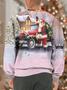 Mens Funny Christmas Santa Full Print Crew Neck Casual Sweatshirt