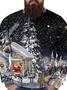 Men's Merry Christmas Santa Claus Snowflake Full Print Casual Crew Neck Sweatshirt