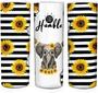 Stay Humbler Cute Elephant With Glasses & Sunflower Custom Name Personalized Skinny Tumbler 20oz Gift For Women Wife Mom For Birthday Aniversary Wedding Holiday Christmas