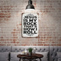 Jesus Is My Rock That's How I Roll Metal Sign Christian Faith Metal Tin Sign Vintage Aluminum Sign Retro Plaque Wall Art Decor For Kitchen Bar Home Accessories