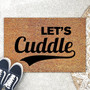 Let's Cuddle Rectangular Coir Doormat Mats, Closing Gift Encouraging Funny Door Mats Perfect For Housewarming Birthday Or New Home Gift