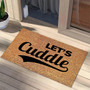 Let's Cuddle Rectangular Coir Doormat Mats, Closing Gift Encouraging Funny Door Mats Perfect For Housewarming Birthday Or New Home Gift