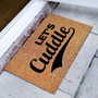 Let's Cuddle Rectangular Coir Doormat Mats, Closing Gift Encouraging Funny Door Mats Perfect For Housewarming Birthday Or New Home Gift