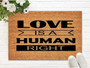 Love Is A Human Right Coir Mat Non-slip Backing Entryway Rugs Indoor, Funny Coir Doormat Entry Mat Custom Door Mats For Front Door Love Is A Human Right Coir Mat Non-slip Backing Entryway Rugs Indoor, Funny Coir Doormat Entry Mat Custom Door Mats For Front Door
