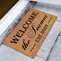 Personalized Welcome Family Name Est.2022 Rectangular Coir Doormat Doormats, Closing Gift Inspirational Quotes Funny Door Mats For Entrance Front Door Outside Entry Porch