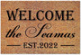 Personalized Welcome Family Name Est.2022 Rectangular Coir Doormat Doormats, Closing Gift Inspirational Quotes Funny Door Mats For Entrance Front Door Outside Entry Porch