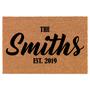 The Custom Name Est Family Name Personalized Coir Doormat Welcome Front Door Mat New Home Closing Housewarming Gift