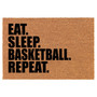 Eat Sleep Basketball Repeat Coir Doormat Door Mat Housewarming Gift Newlywed Gift Wedding Gift New Home