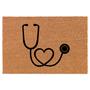 Heart Stethoscope Nurse Doctor Coir Doormat Door Mat Housewarming Gift Newlywed Gift Wedding Gift New Home