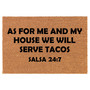 As For Me And My House We Will Serve Tacos Salsa 24 7 Funny Coir Doormat Door Mat Entry Housewarming Gift Newlywed Gift Gift New Home