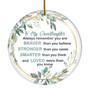 To My Granddaughter Ornament from Grandma Grandpa Mimi Always Remember You are Braver Stronger Smarter for Granddaughter Christmas Tree Ornament