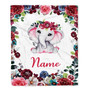 Personalized Baby Blanket With Custom Name Baby Girls Elephant For Newborns Nursery Daughter Granddaughter Niece Birthday Christmas Customized Fleece Blanket