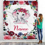 Personalized Baby Blanket With Custom Name Baby Girls Elephant For Newborns Nursery Daughter Granddaughter Niece Birthday Christmas Customized Fleece Blanket