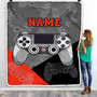 Personalized Bedding Gaming Blanket Custom Name Red Black Video Game Controller Gamer Blanket for Boys Girls Son Men Birthday Christmas Fleece Throw Blanket