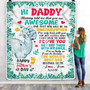 Personalized To My Daddy First Time Dad Elephant 1St Happy Fathers Day New Father Custom Baby's Name To Father Customized Fleece Blanket