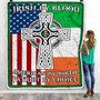 St Patrick's Day Irish By blood American By Birth Patriot By Choice Cross Flag Fleece Blanket