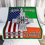 St Patrick's Day Irish By blood American By Birth Patriot By Choice Cross Flag Fleece Blanket