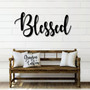 Blessed Script Metal Word Sign Rustic Metal Blessed Sign Farmhouse Decor Housewarming Gift Metal Wall Art Steel Word Art