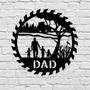 Custom Farmer Dad And Three Kids (Number of Kid Is Personalized0 Hanging Out Metal Sign, Dad Metal Sign Fathers Day Gift