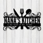 Custom Kitchen Metal Sign With Lights,Personalized Kitchen Name Signs