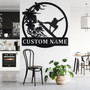 Custom Surfing Sunset Metal Wall Art, Personalized Surfer Name Sign Decoration For Room, Surfing Metal Home Decor, Custom Surfing Sunset