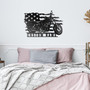 Custom US Motorcycle Metal Wall Art, Personalized Motorcycle Garage Name Sign Decoration For Living Room US Biker Home Decor