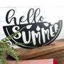 Hello Summer Watermelon Decor Summer Metal Sign Farmhouse Shelf Decor Metal Sign Housewarming Gift Rustic Metal And Wood Farm Sign