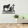 Kneeling Cowboy Monogram - Steel Sign Metal Wall Art Décor