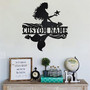 Mermaid Personalized Metal Sign Decorative Last Name Wall Art Gift for Birthday Living Room Fancy Wall Sculptures Decor