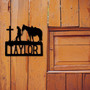 Metal Cowboy Name Sign Metal Farm Sign Metal Wall Art Farmhouse Decor Family Name Sign Housewarming Metal Sign For Cowboy