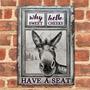 Metal Sign- Black And White Donkey Why Hello Sweet Cheeks Rectangle Metal Sign