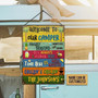 Metal Sign- Colorful Rectangle Welcome To Our Camper Rectangle Metal Sign Custom Name