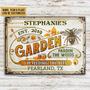 Metal Sign- Honey Bee Pardon The Weeds White Rectangle Metal Sign Custom Name Year Place