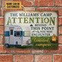 Metal Sign- Nice Design Camping Attention Campers Rectangle Metal Sign Custom Name
