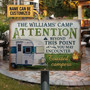 Metal Sign- Nice Design Camping Attention Campers Rectangle Metal Sign Custom Name