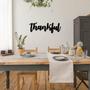 Metal Thankful Sign Rustic Farmhouse Style Metal Wall Art Thankful Word Art Thankful Grateful Blessed Wall Words Cursive Font Script Words