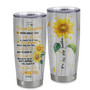 Personalized To My Bonus Daughter From Stepmom Stainless Steel Tumbler Cup Never Forget You Are My Sunshine Sunflower Stepdaughter Birthday Christmas Travel Mug