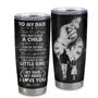 Personalized To My Dad From Daughter Little Girl Stainless Steel Tumbler Cup I Know It's Not Easy A Man To Raise A Child Dad Fathers Day Birthday Christmas Travel Mug
