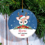 Personalized First Christmas Baby Ornament Custom Baby's Name Cute Deer First Christmas Baby (03) Customized Christmas Tree Ornament