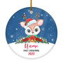 Personalized First Christmas Baby Ornament Custom Baby's Name Cute Deer First Christmas Baby (03) Customized Christmas Tree Ornament