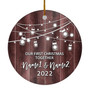 Personalized Our First Christmas Together 2022 Ornament Established Couple Keepsake Boyfriend Girlfriend Rustic Gift for Couples 4 Christmas Tree Ornament